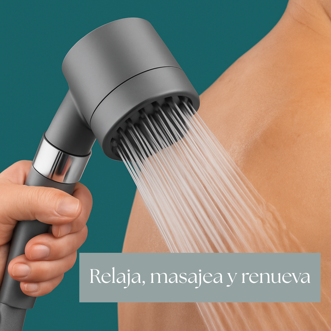 Cabezal de Ducha Premium: Masajeador Relajante, reduce consumo y mejora tu bienestar.