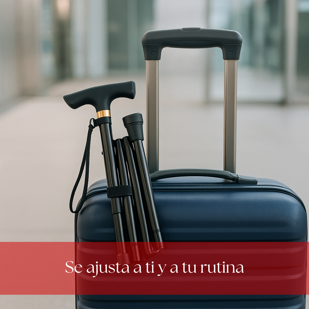 Bastón Plegable:Fácil de Transportar y altura regulable,camina con estabilidad y comodidad.