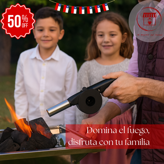 Soplador parrillero: Aviva las brasas y controla el fuego, brasas en minutos y sin riesgos🔥