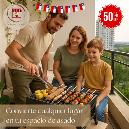 Parrilla de Carbón Portátil: En cualquier lugar, haz un asado completo y seguro para cualquier salida familiar