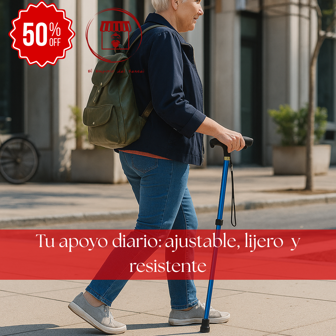 Bastón Plegable:Fácil de Transportar y altura regulable,camina con estabilidad y comodidad.