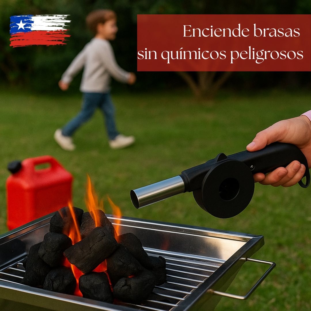 Soplador parrillero: Aviva las brasas y controla el fuego, brasas en minutos y sin riesgos🔥