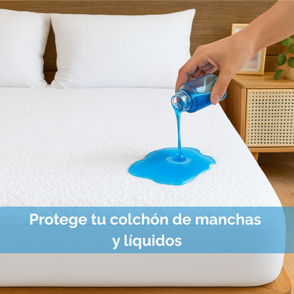 Cubrecolchón Premium 2 plazas: Resiste líquidos y manchas , prolonga la vida de tu colchón y descansa mejor desde hoy