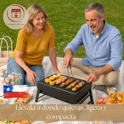 Parrilla de Carbón Portátil: En cualquier lugar, haz un asado completo y seguro para cualquier salida familiar