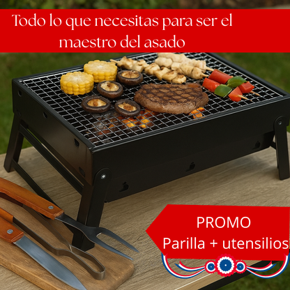 Parrilla de Carbón Portátil: En cualquier lugar, haz un asado completo y seguro para cualquier salida familiar