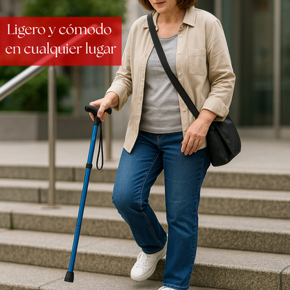 Bastón Plegable:Fácil de Transportar y altura regulable,camina con estabilidad y comodidad.