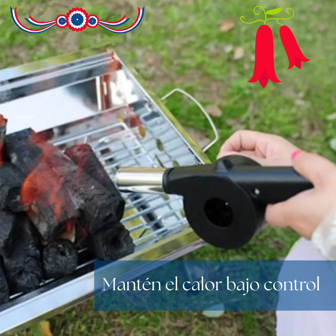 Soplador parrillero: Aviva las brasas y controla el fuego, brasas en minutos y sin riesgos🔥
