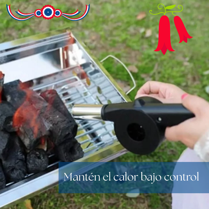 Soplador parrillero: Aviva las brasas y controla el fuego, brasas en minutos y sin riesgos🔥