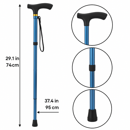 Bastón Plegable:Fácil de Transportar y altura regulable,camina con estabilidad y comodidad.